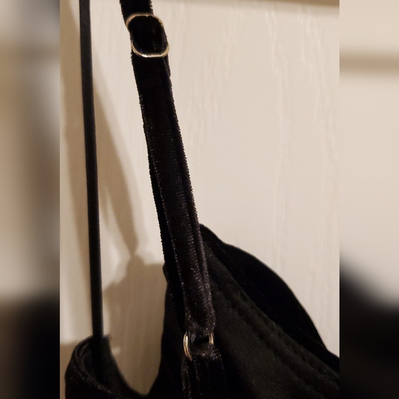 Ricarica black velvet sleeveless maxi dress, drape top, leg slit , Sz S - Picture 7 of 16